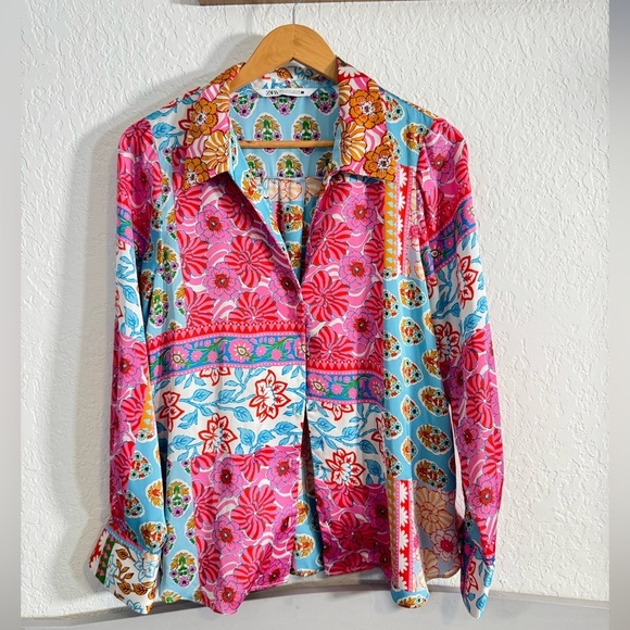 Zara button down floral top - Picture 1 of 4